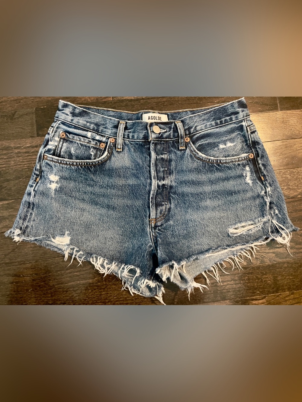 AGOLDE Parker Vintage Cutoff Shorts Size 27 High Rise Distressed